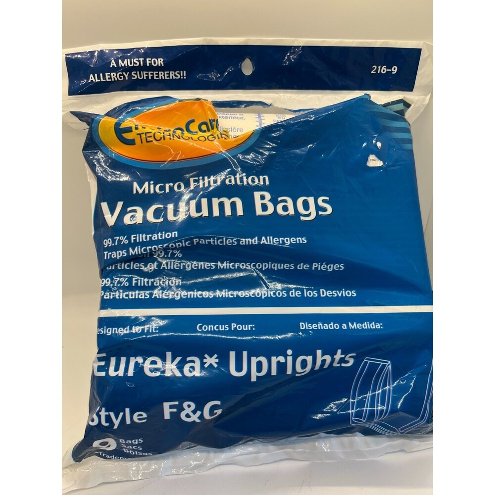 9 bags eureka Vacuum Cleaner Bags Upright Style F&G open package 955